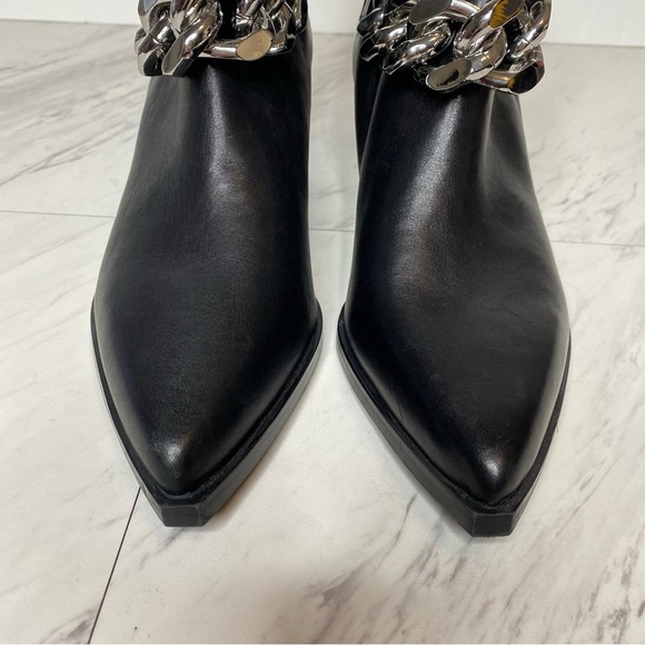 Marc Fisher Henly Black Leather Chain Bootie 7M - Picture 12 of 16